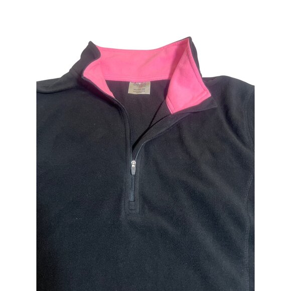 Danskin Now Black Pink 1/4 Zip Fleece Pullover Layer Warm Size XXL (20) - Picture 3 of 4